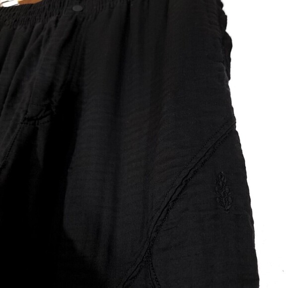 NEW Free People Flipside High Waisted Wide Tapered Quilted Pants in Black Small - Picture 5 of 14